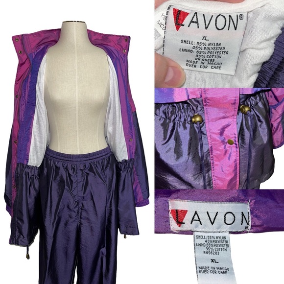 WILD! 90s Vintage Purple Iridescent Tracksuit | Size XL - Picture 16 of 16